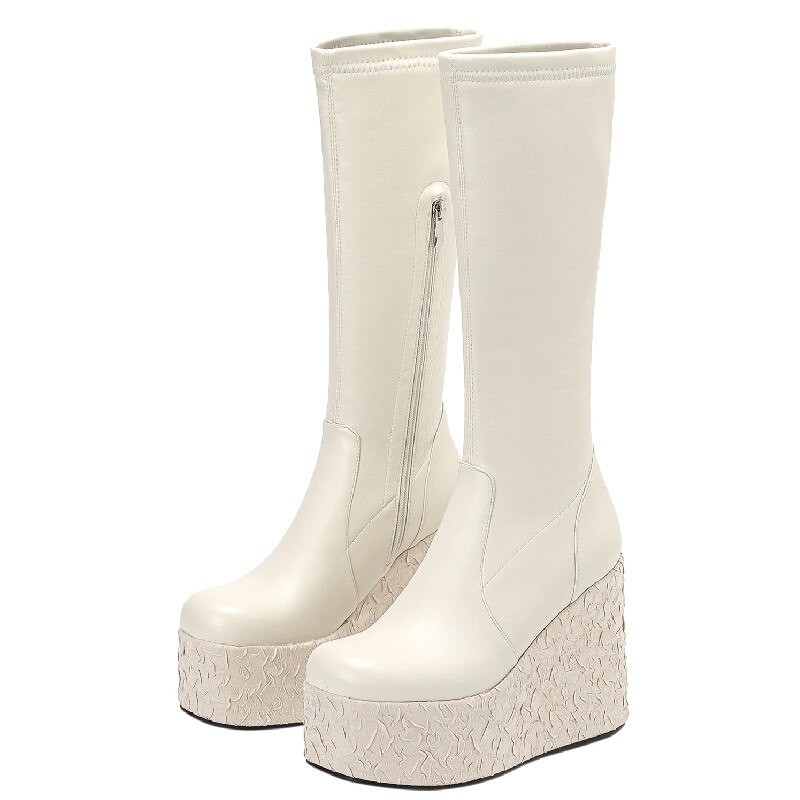 Newest Women Ankle Boots Autumn Winter Fashion Punk Style High Platforms Wedges Heels Shoes Party Night Club