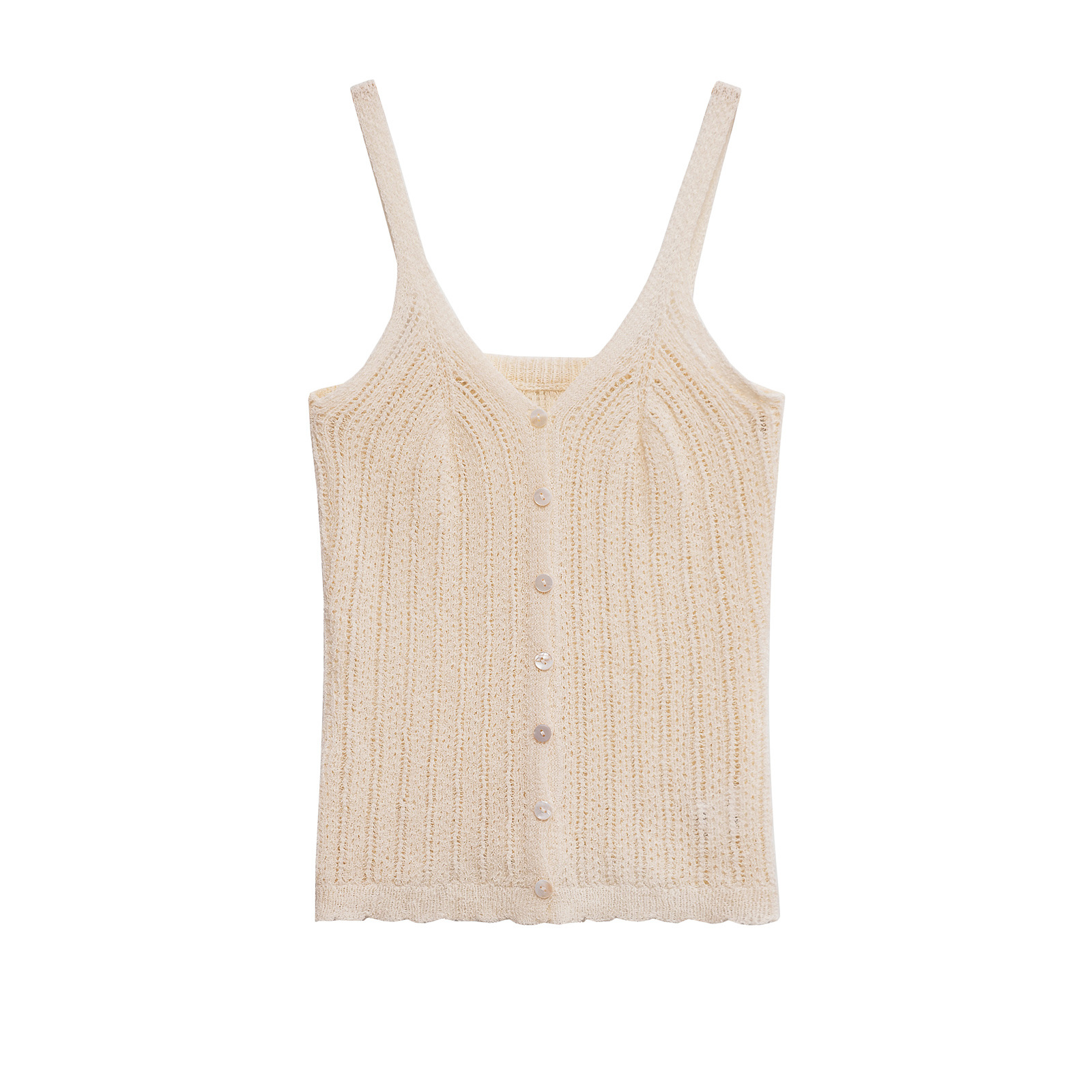 Oversized Sleeveless Polyester Cardigan Sweater