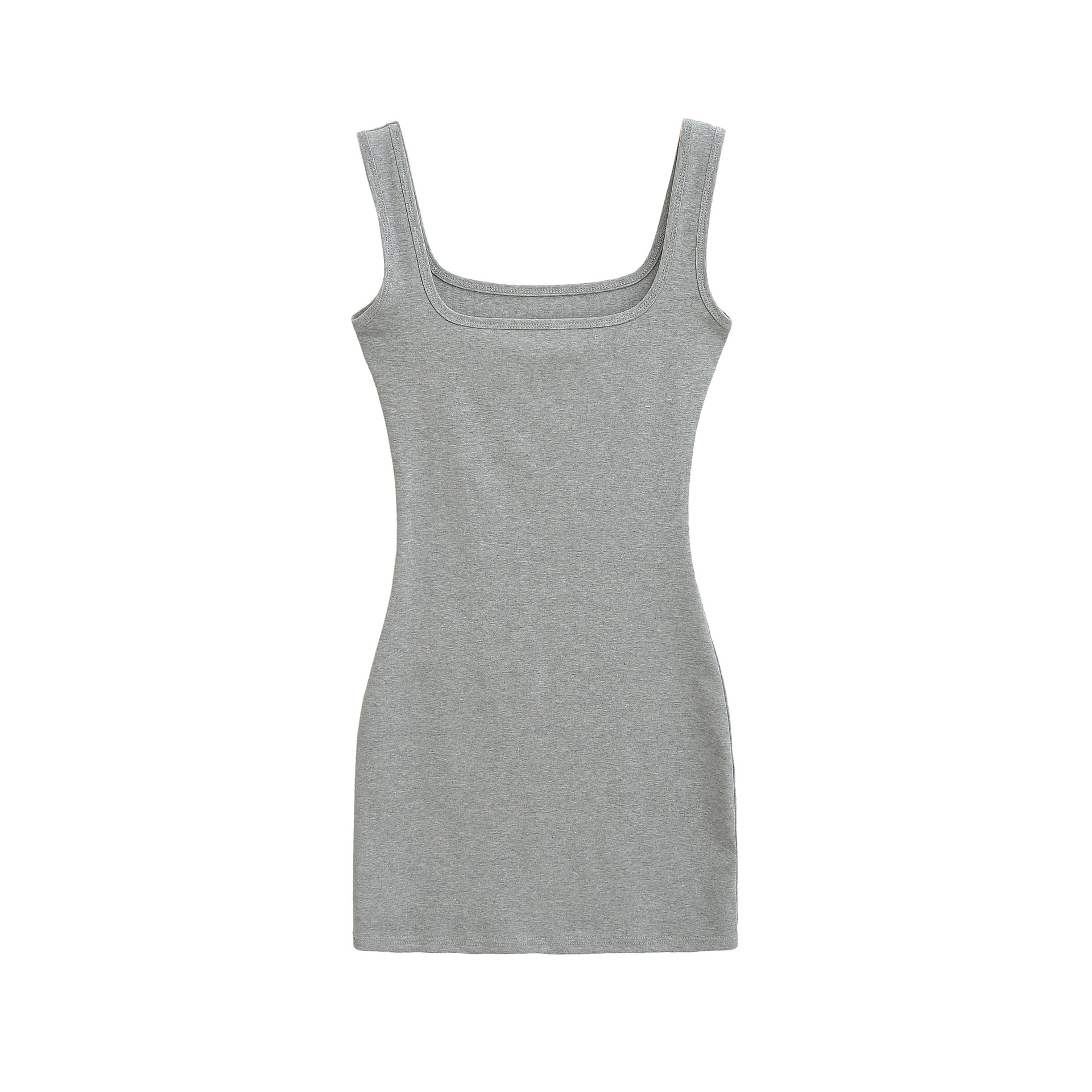 Deep U-Neck Strapless Dress