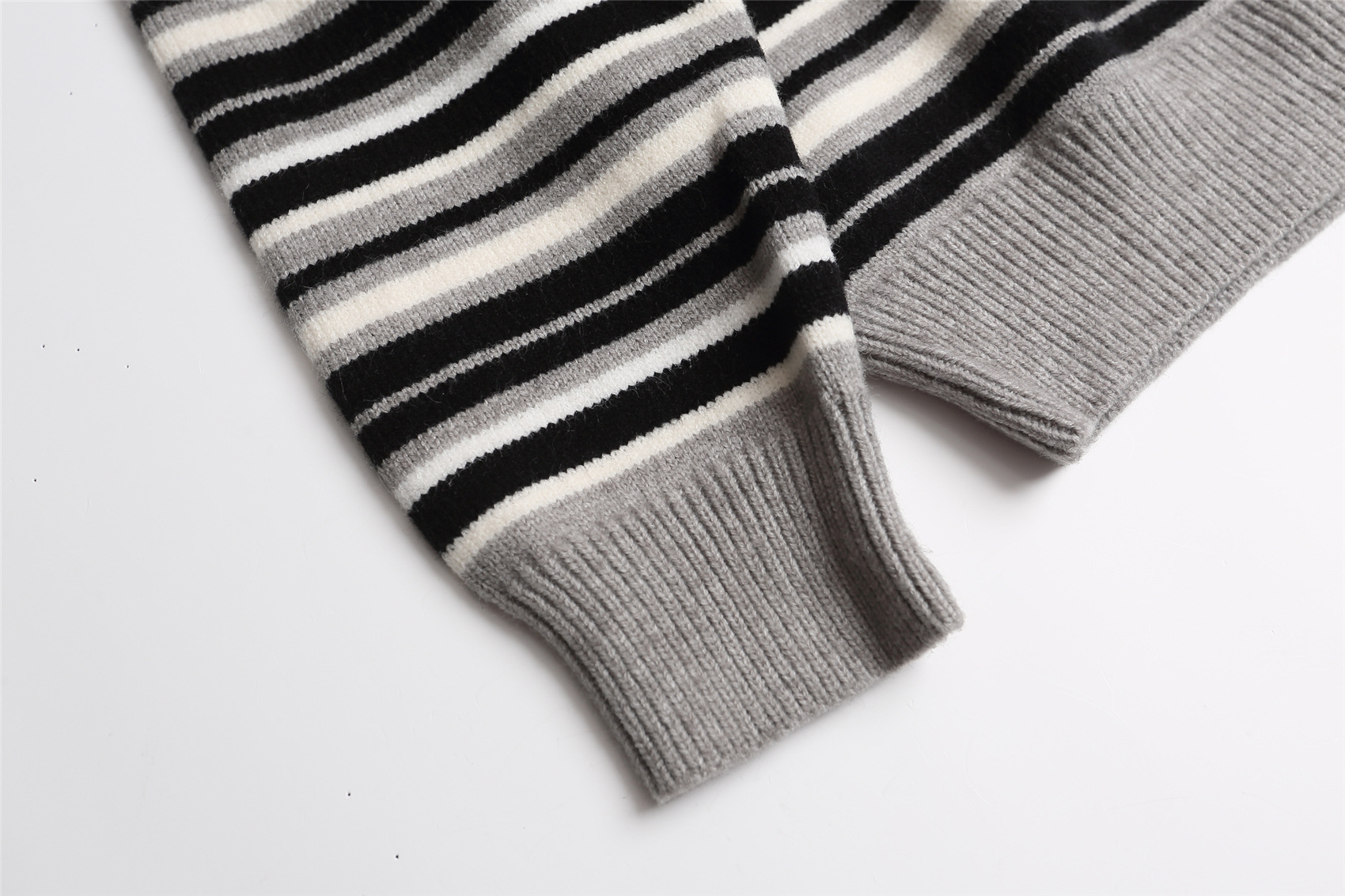 Unisex Oversized Stripe Henley Sweater