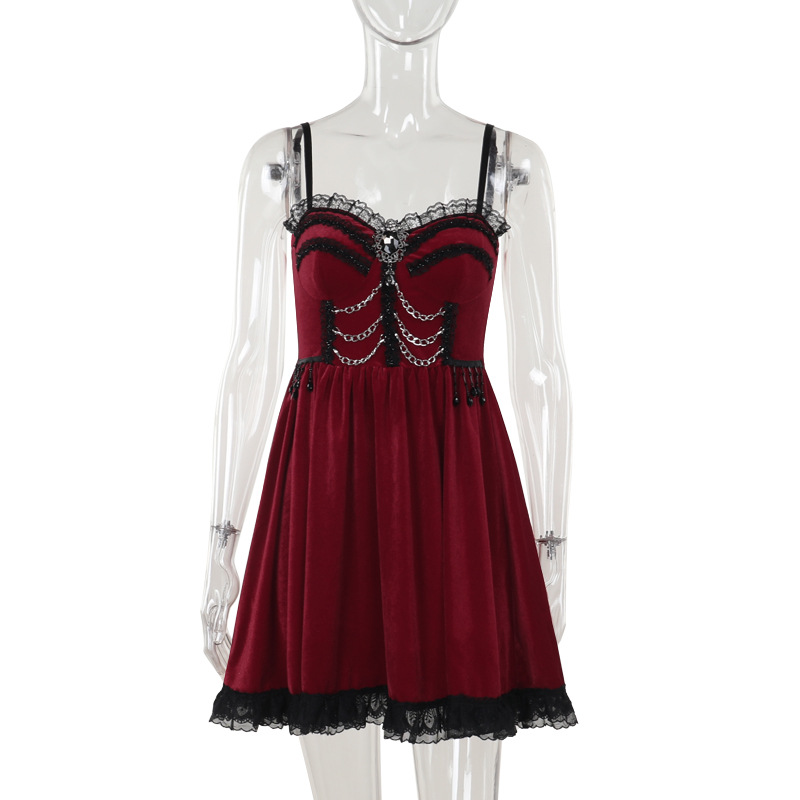 Dark Solid Private Lady Sleeveless Dress
