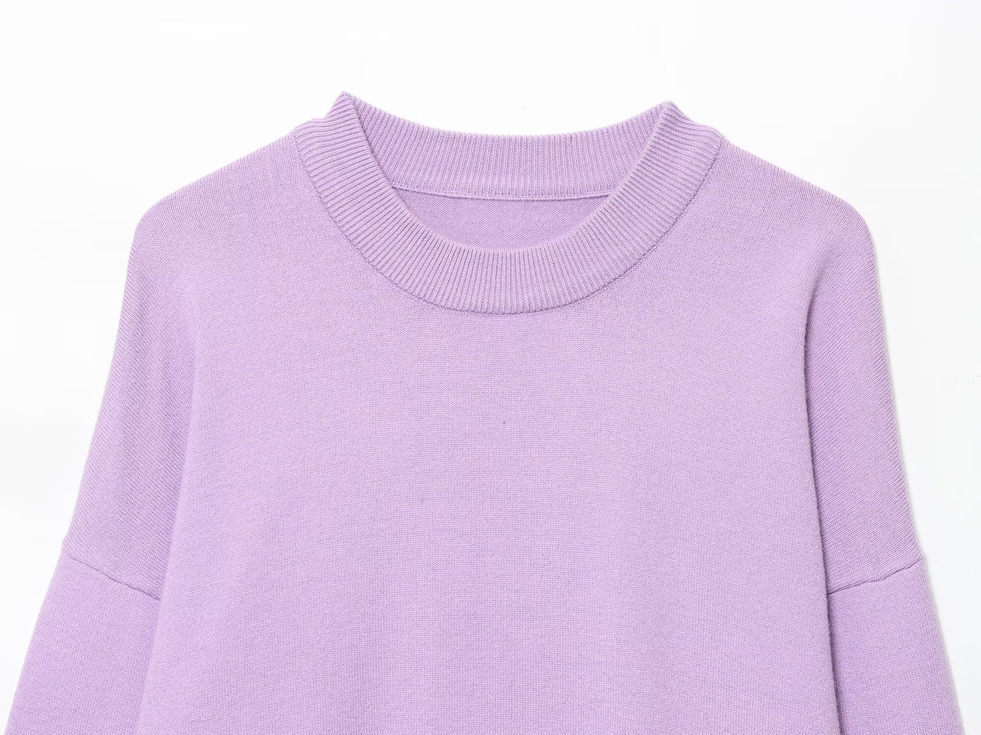 Ladies Plain Bicolor Long Sleeve Cotton Sweatshirt