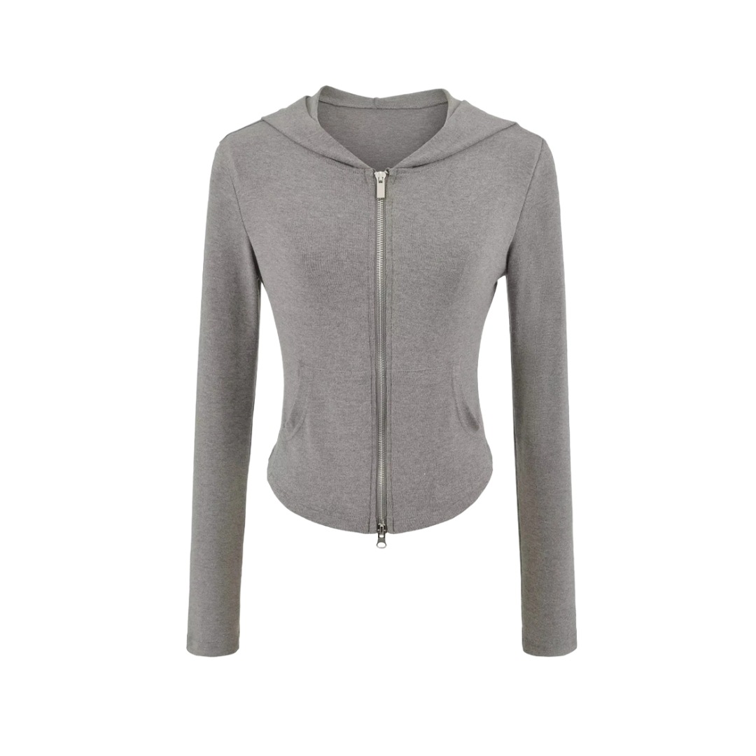 Ladies Minimalist Fitted Full Arm Hoodie