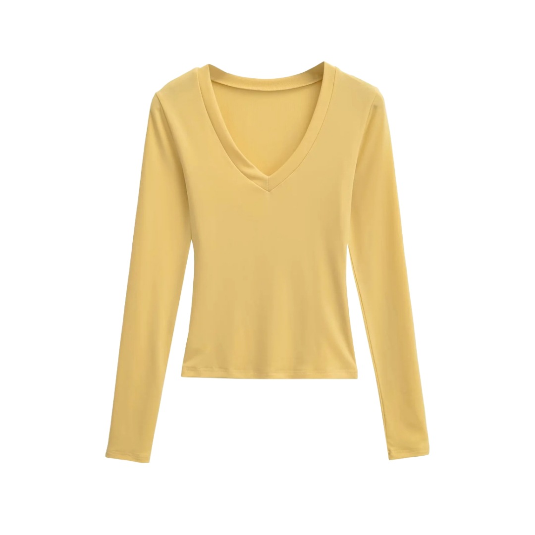 Plain Slim Fit Low Cut Wrist-Length Body Suit
