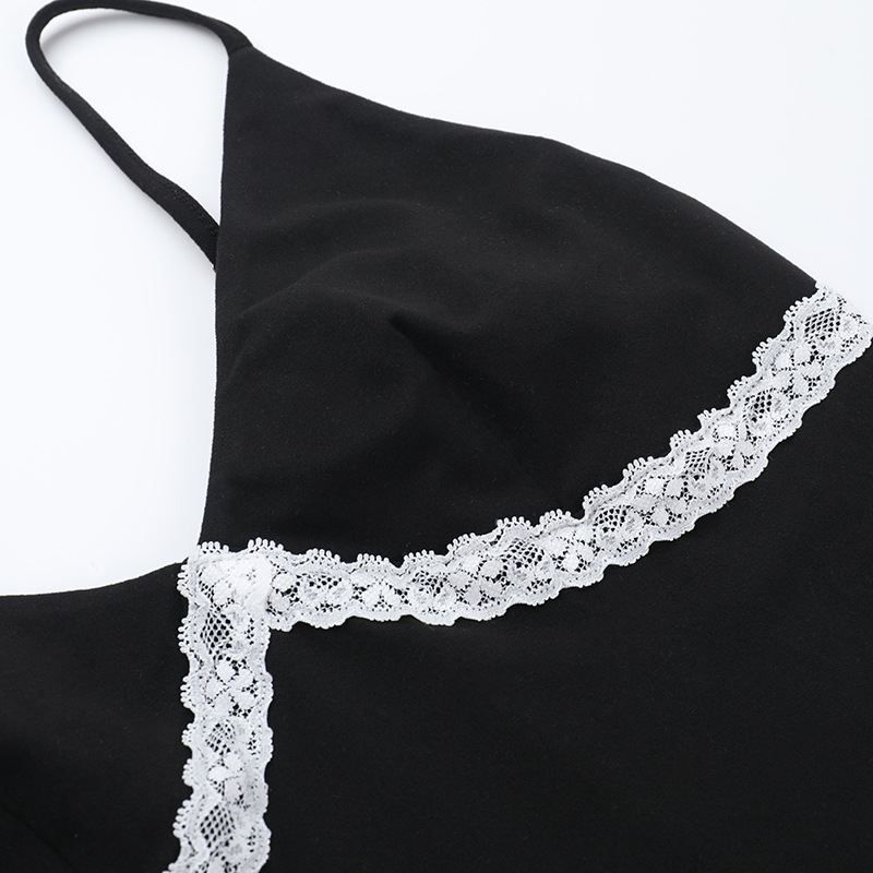 Regular Neck Colorblock Paneled Lined Strapless Top