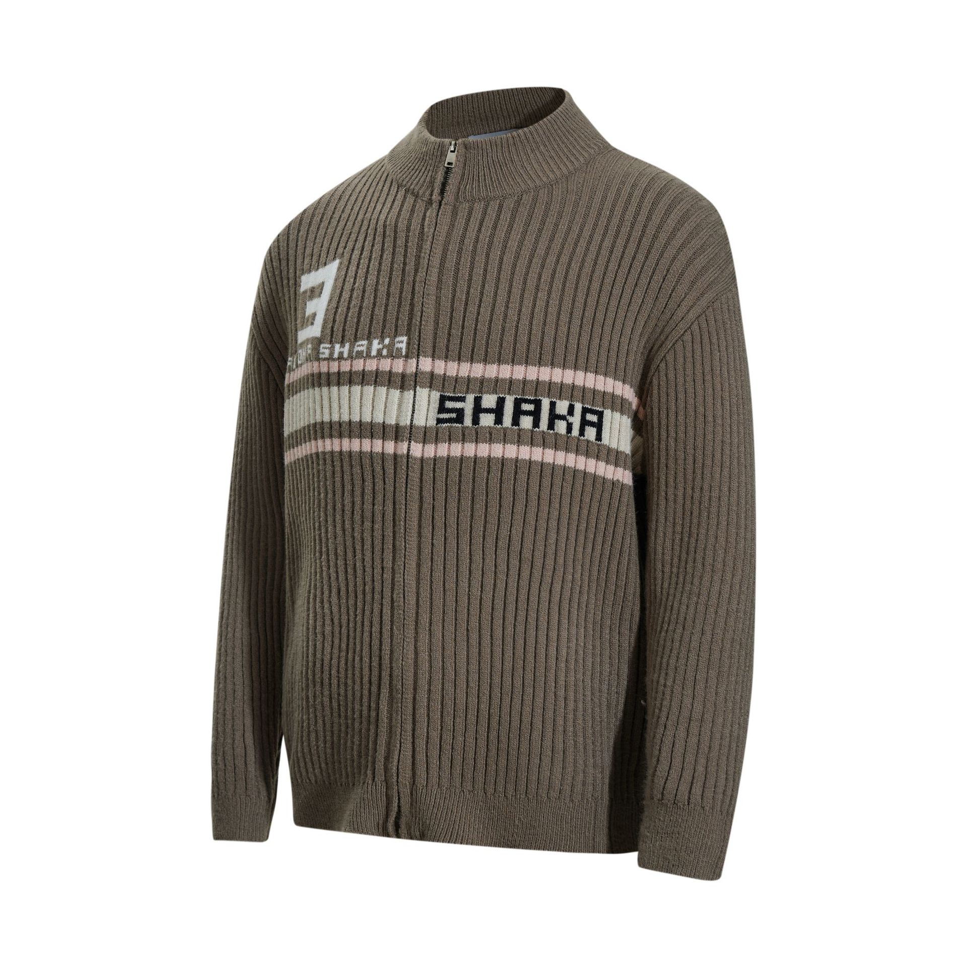 Sporty Loose Jacquard Long Sleeve Sweater