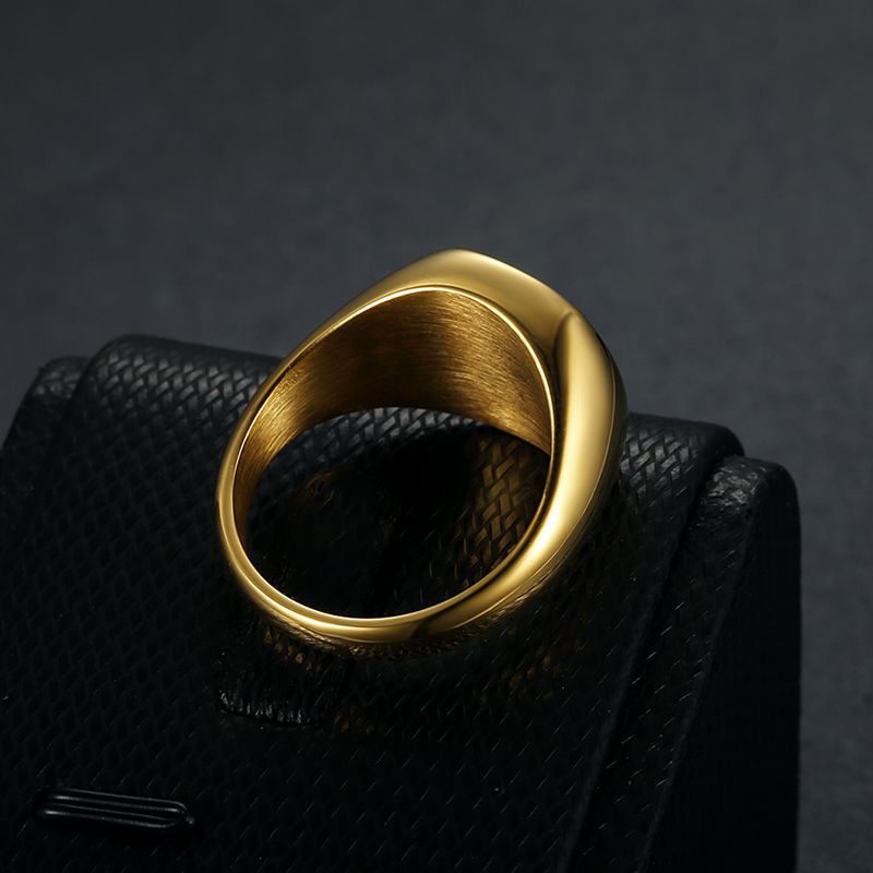 Fashionable, simple, and personalized stainless steel gold-plated drop glue smooth ring for men and women's accessories