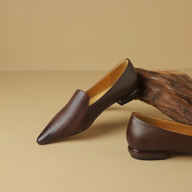 Premium Sheepskin Kitten Almond Pumps