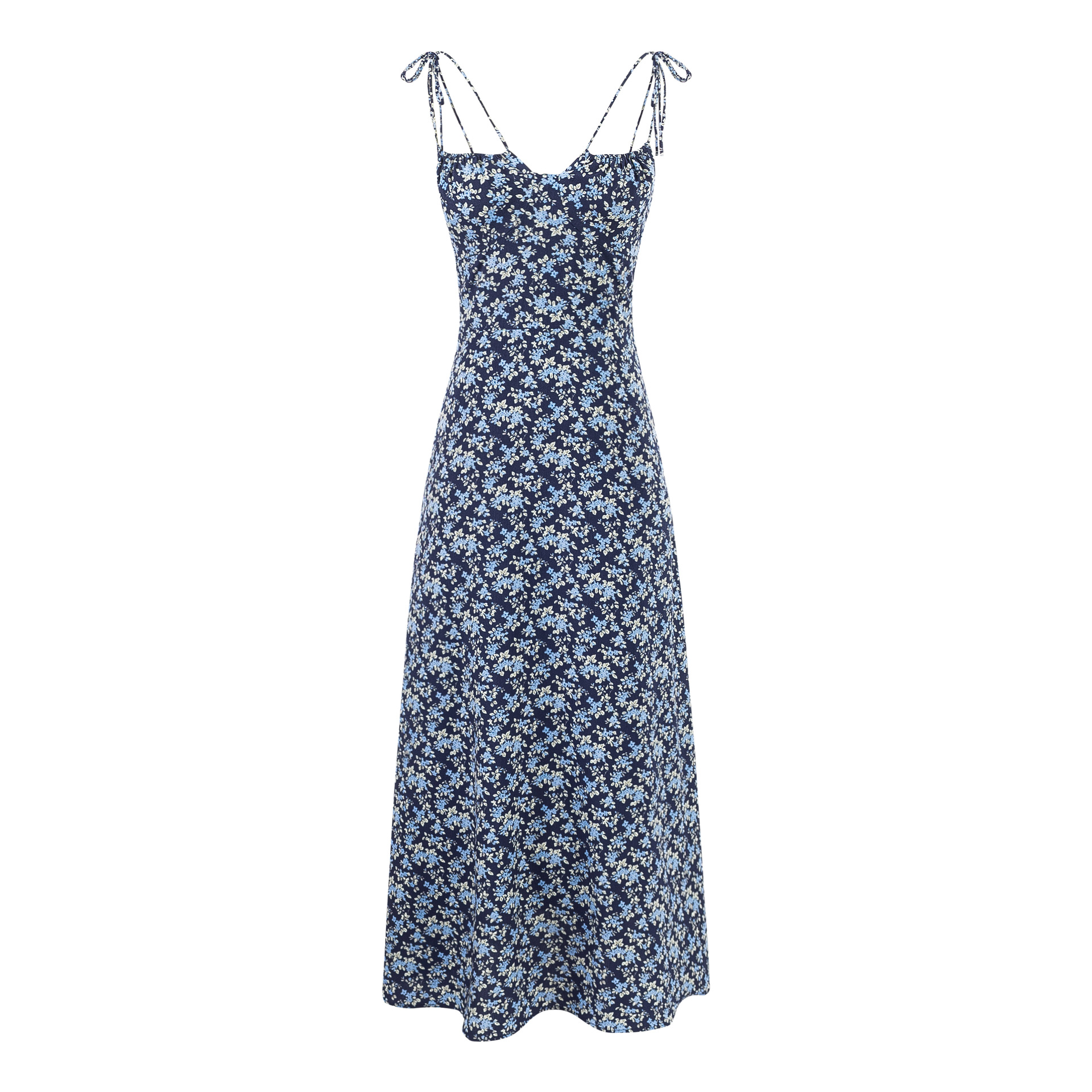 Strap straps floral print long skirt women's dress