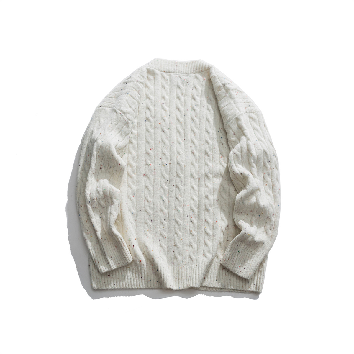 Japanese Workwear Jacquard Oversized Long Sleeve Cardigan