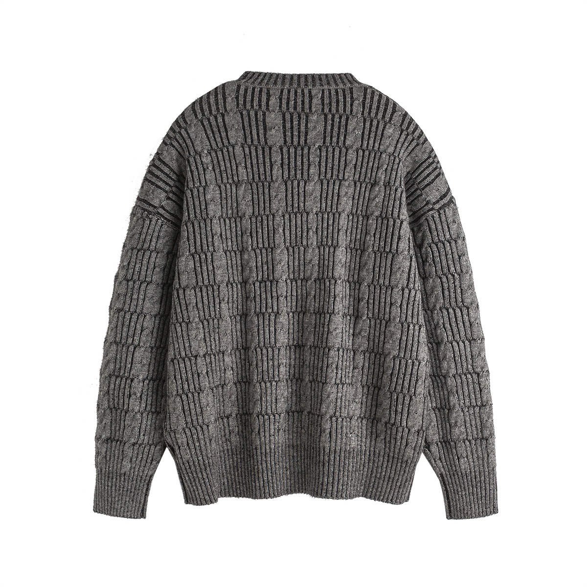 Long Sleeve Color Block Workwear Sweater