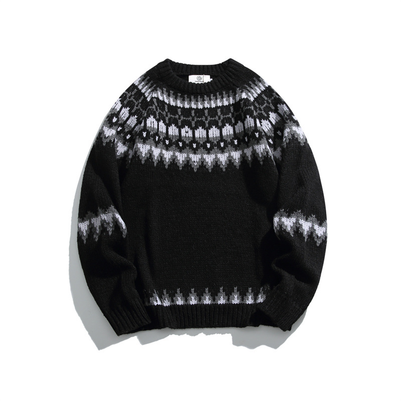 Oversized Japanese Workwear Jacquard Sweater