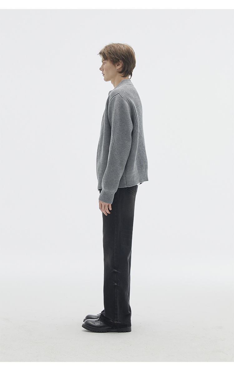 Unisex Loose Fit Long Sleeve Japanese Workwear Cardigan