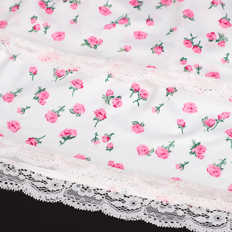 Scalloped Blossom Pattern Polyester Dress