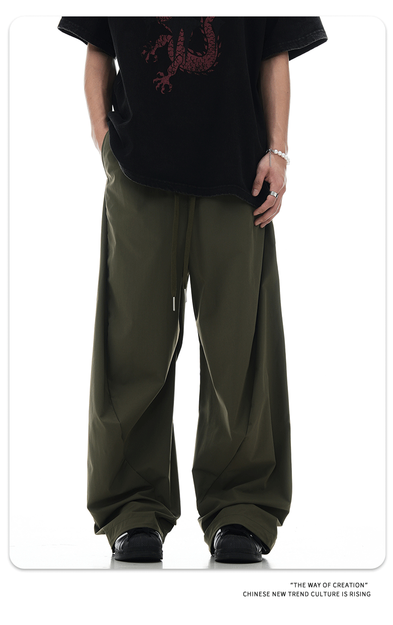 Work Pants for Men and Women Loose Quick-Dry Straight Leg Cargo Trousers