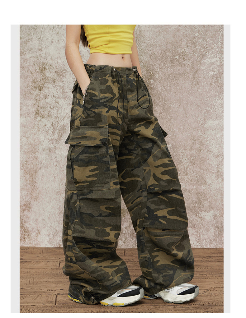 Women's Casual Work Pants Waist Cuffed Loose Slim Wide Leg Pants