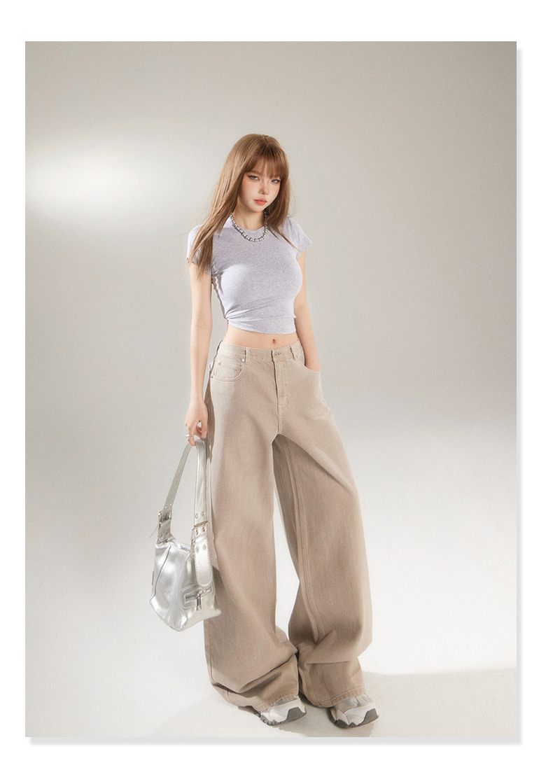 Straight Leg Wide-Leg Denim Pants for Women and Men Loose Fit