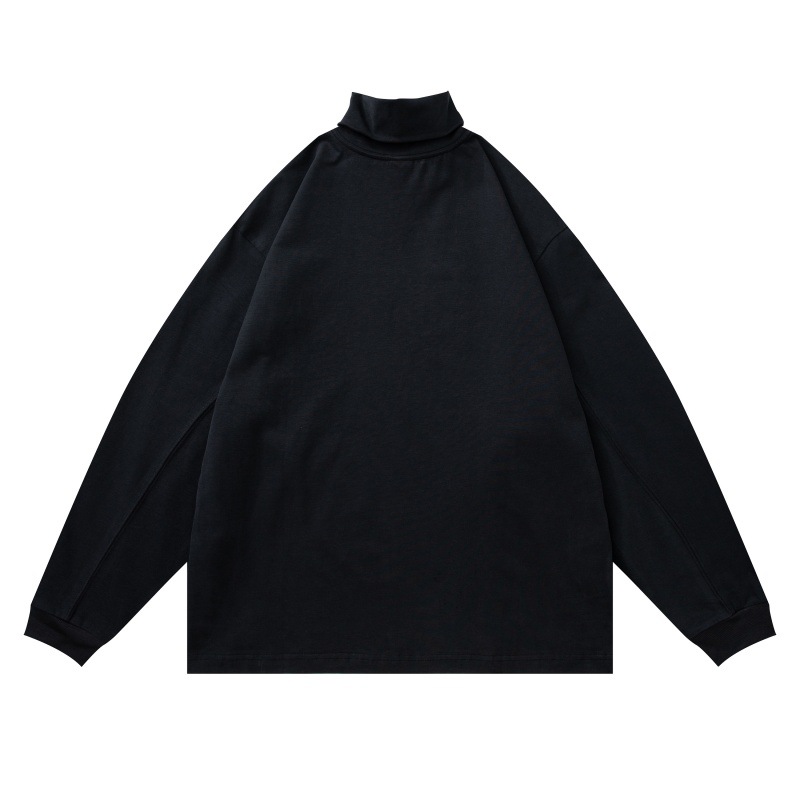 Plain Full Sleeved Mandarin Collar Mens T-Shirt