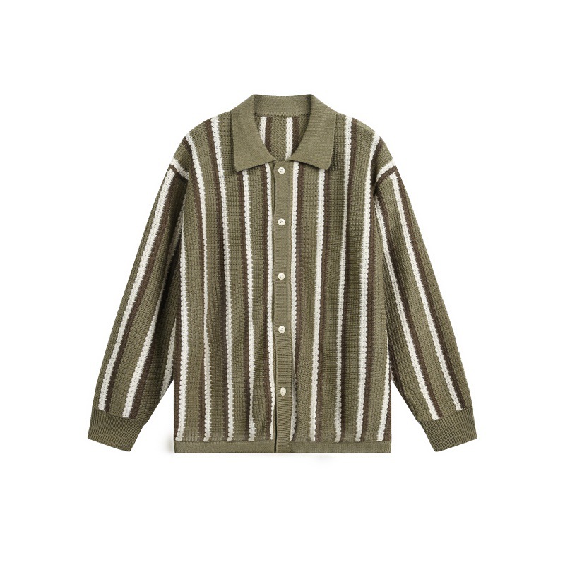 Wrist-Length Ribbed Oversized Notched Neck Polyester Cardigan