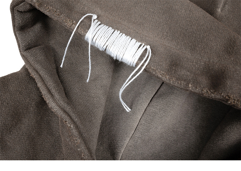 Chunky Vintage Plain Cotton Hoodie