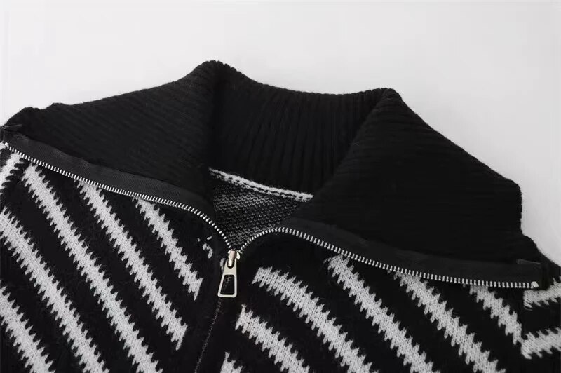Her Vintage Contrast Open Front Cardigan