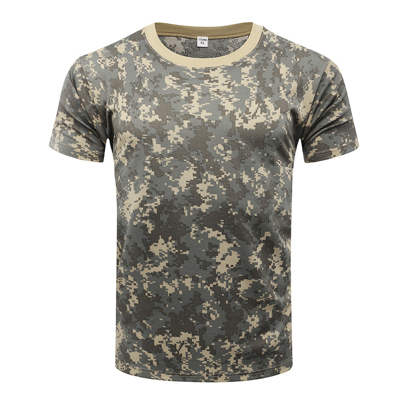 Outdoor camouflage clothing short sleeved men's summer quick drying sports T-shirt outdoor physical training clothing tactical T-shirt