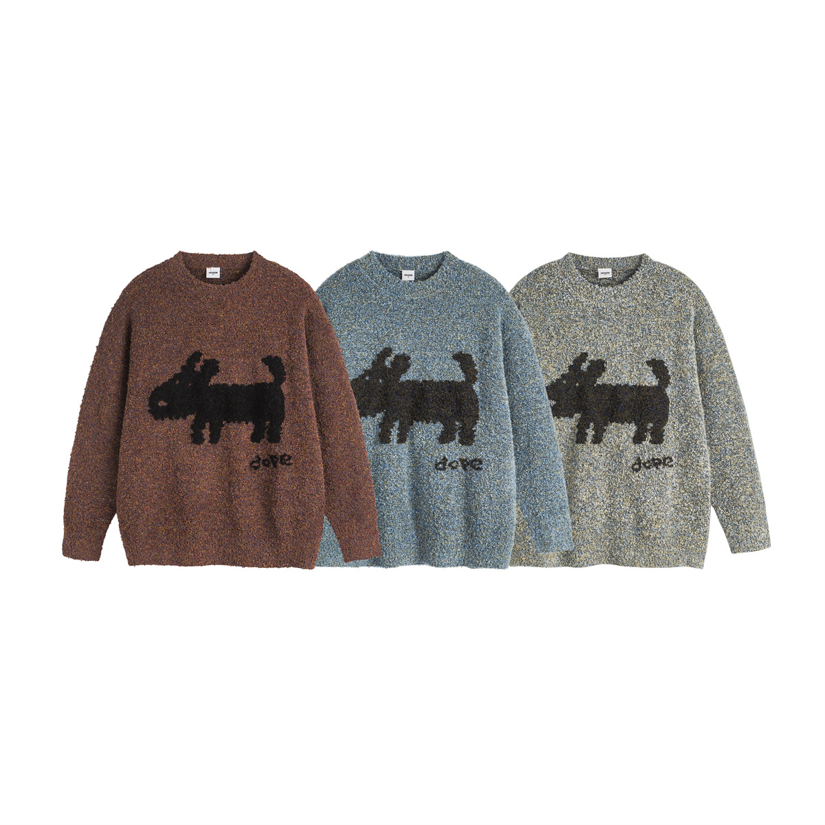 Unisex Oversized Japanese Workwear Puppy Sweater