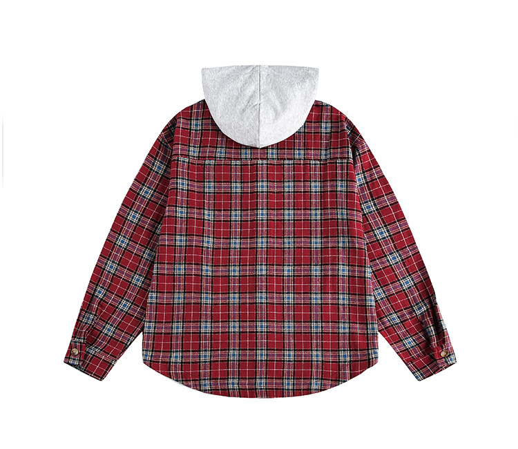 Loose Fit Checked Hood Shirt