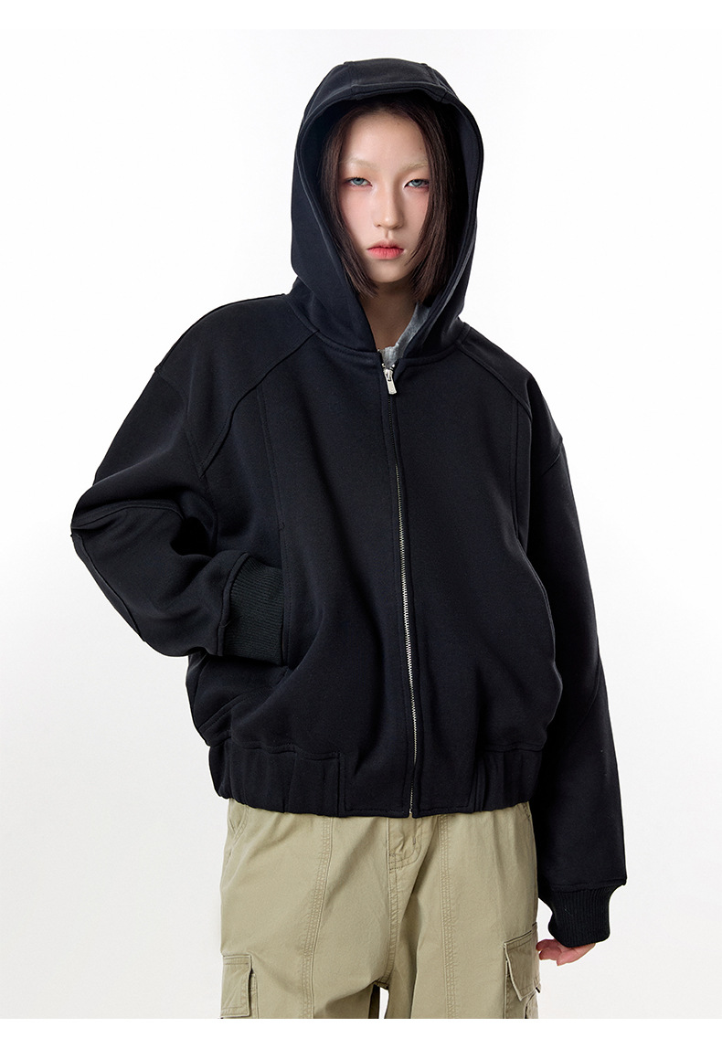 Loose Fit Cotton Blend Long Sleeve Hoodie