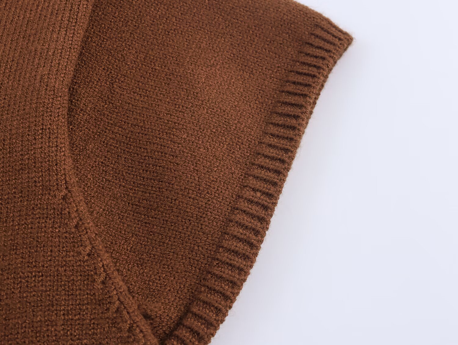 Mandarin Neck Three-Quarter Sleeve Button-Front Polyester Cardigan