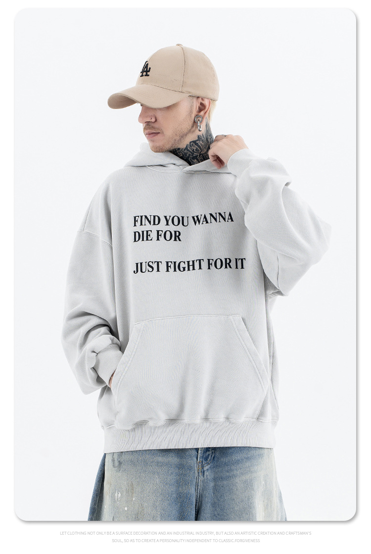 Streetwear Loose Alphabet Cotton Hoodie