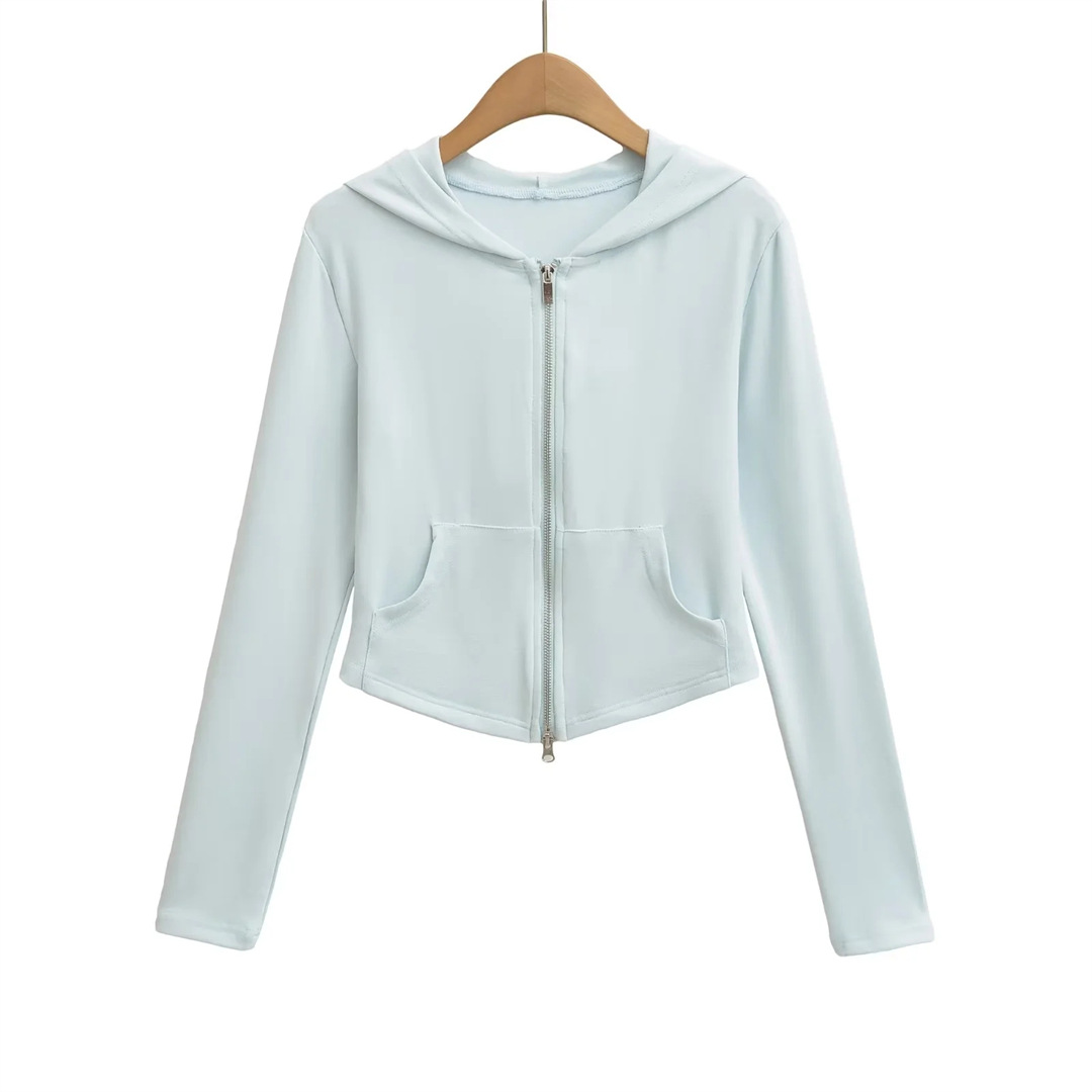 Ladies Minimalist Fitted Full Arm Hoodie
