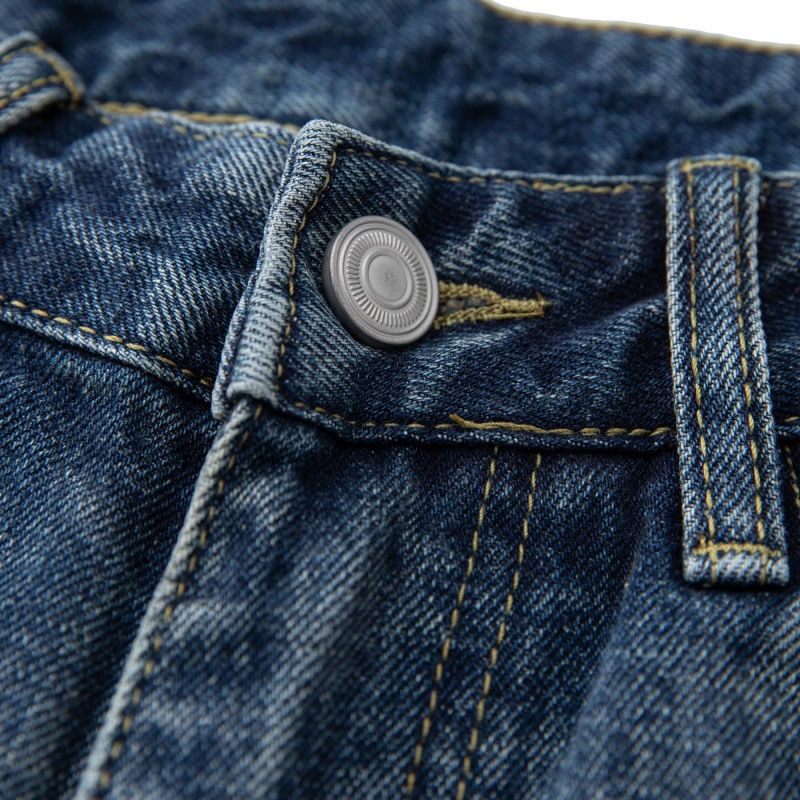 Distressed Cut-Out Tapered Jeans Men Japanese Retro Loose Fit