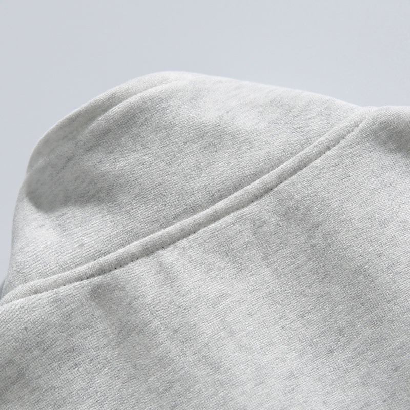 Oversized Cotton Twin Band Mock Neck Hoodie