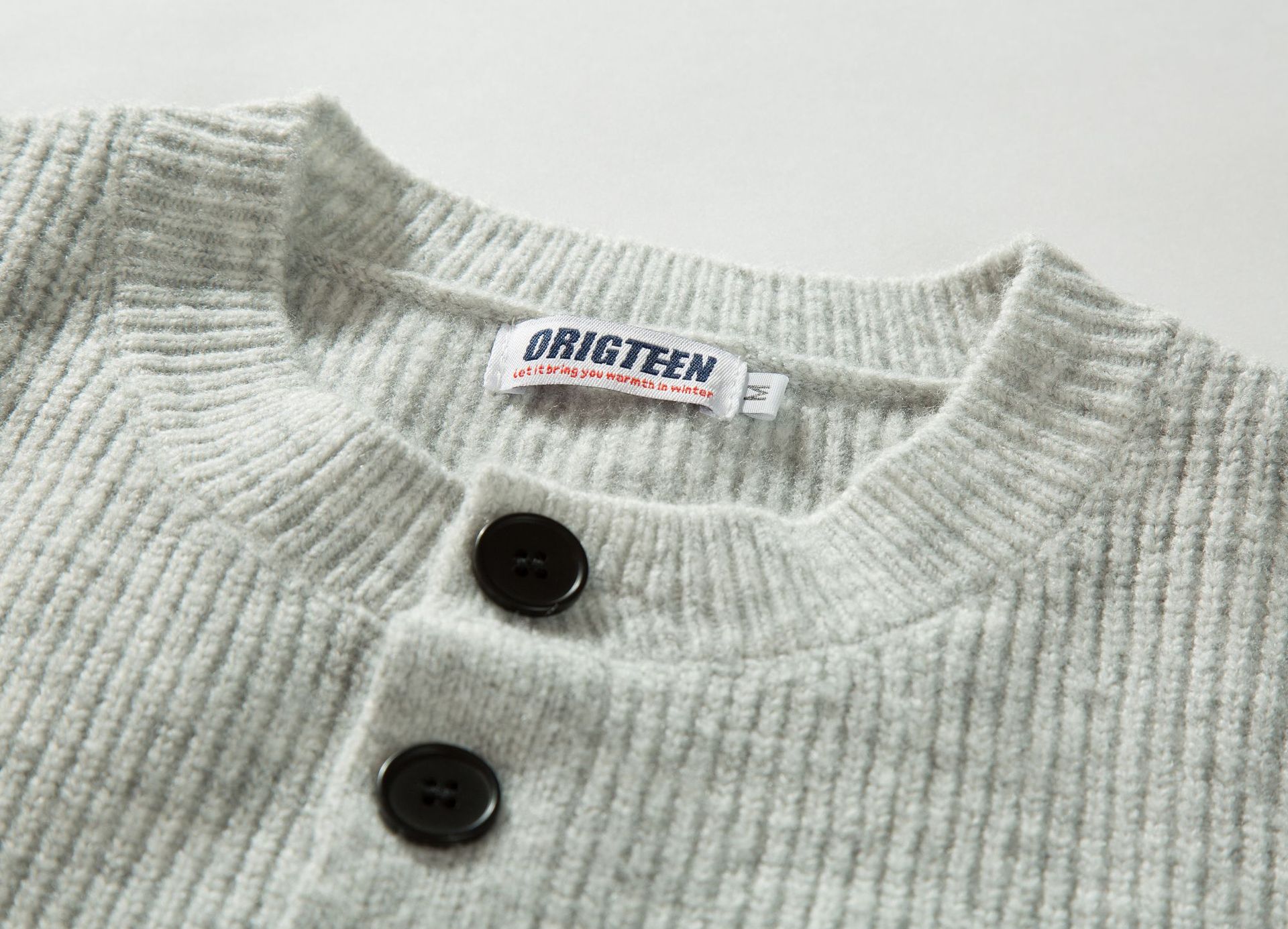 Man's Relaxed Premium Button Placket Polyester Sweater
