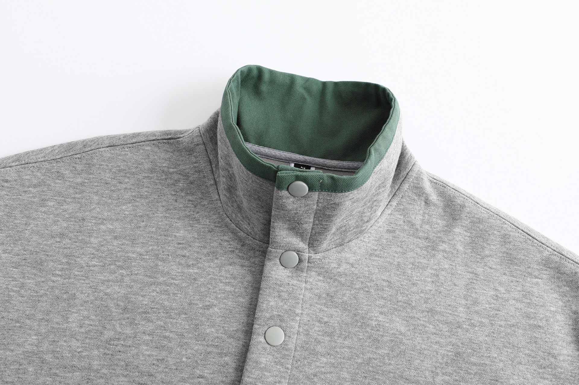 Cotton Two-Tone Mock Neck Varsity Oversized Hoodie