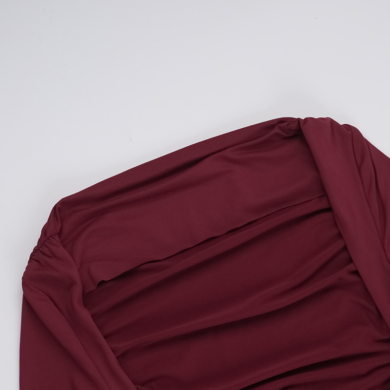One Shoulder Open Back Full Sleeve Dress