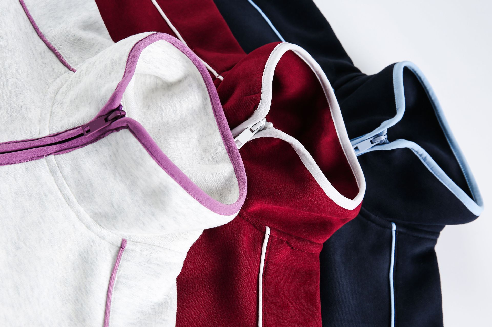 Cotton Blend Two-Tone Seam Hoodie