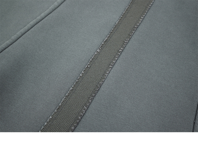 Utility Distressed Cotton Insulated Full-Zipper Embroidery Hoodie