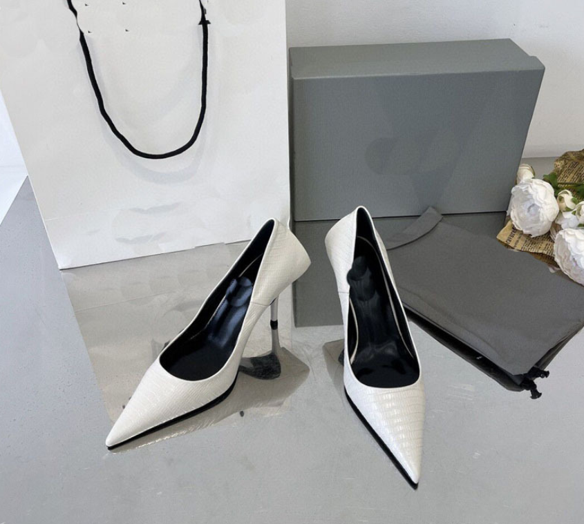 Office Ladies High Heels Genuine Leather High End Brand New Shoes Female Sexy Pointy toe Basic Pumps Shoes Women