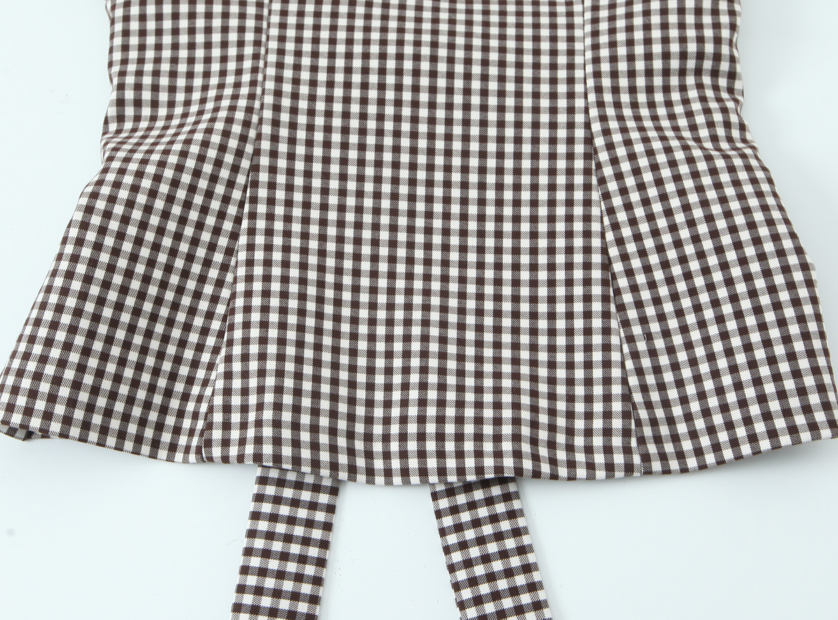 Ladies Grid Knotted Cutout Tank