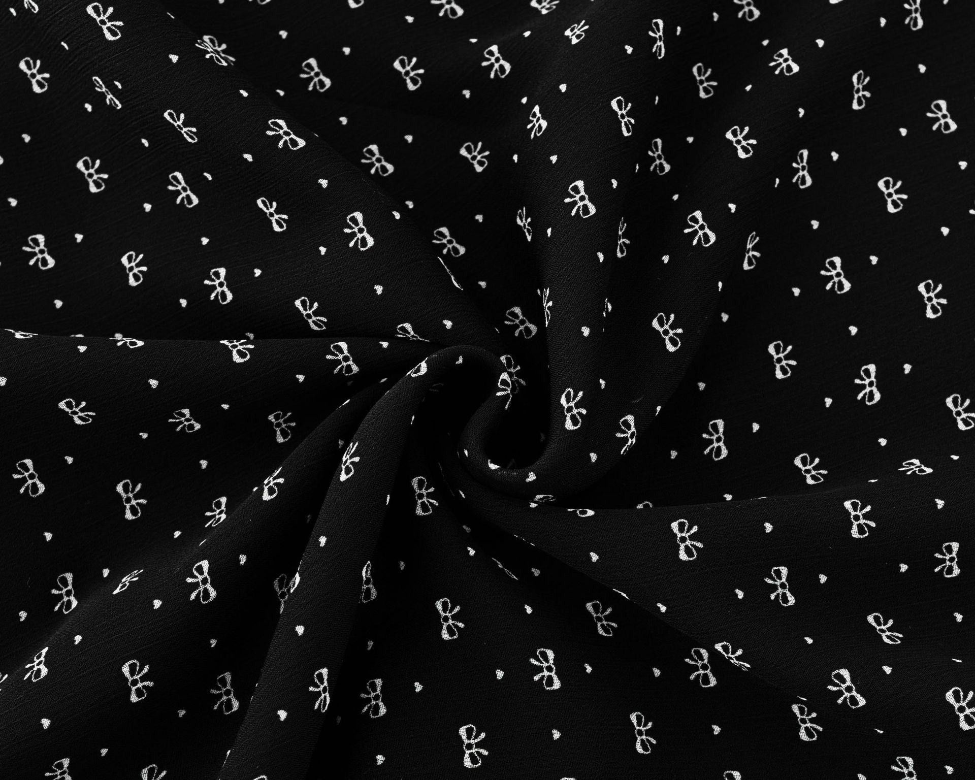 Black Base Floral Leaf Hemline Small Flutter Sleeve Waist-tightening Dress