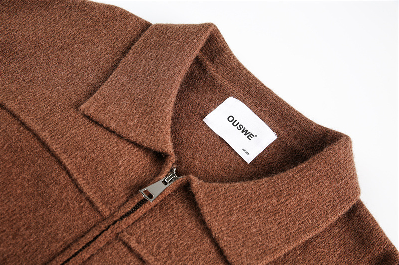 Japanese Workwear Plain Oversized Cardigan Notched Collar