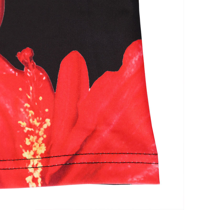 Polyester Round Collar Patterned Dress