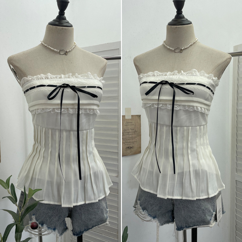 Lace Lace Strap Short Tank Top Strap