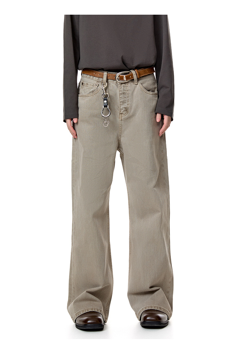 Washed Casual Straight Pants for Men and Women