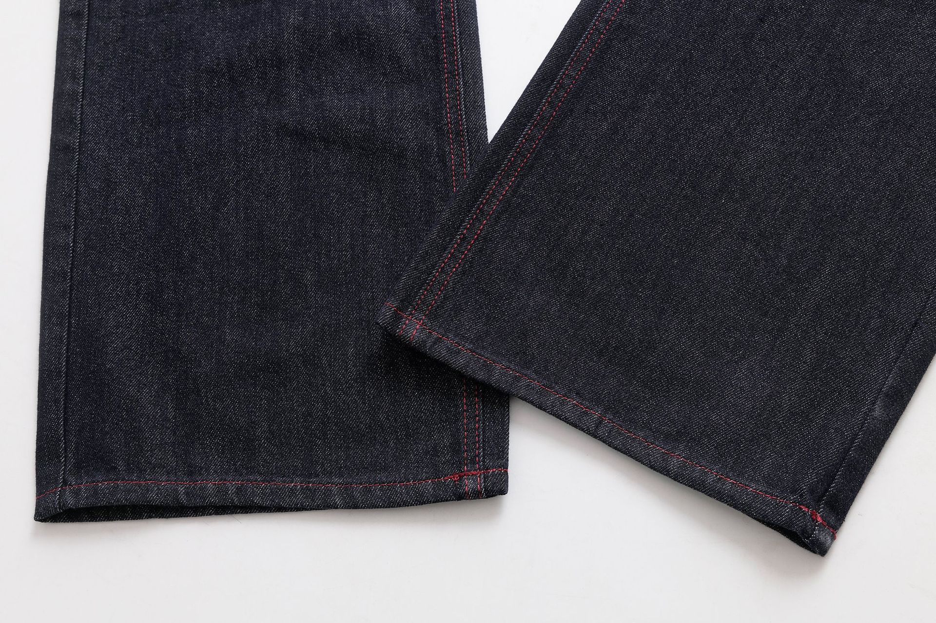 High waisted straight leg slim fit red line wide leg jeans