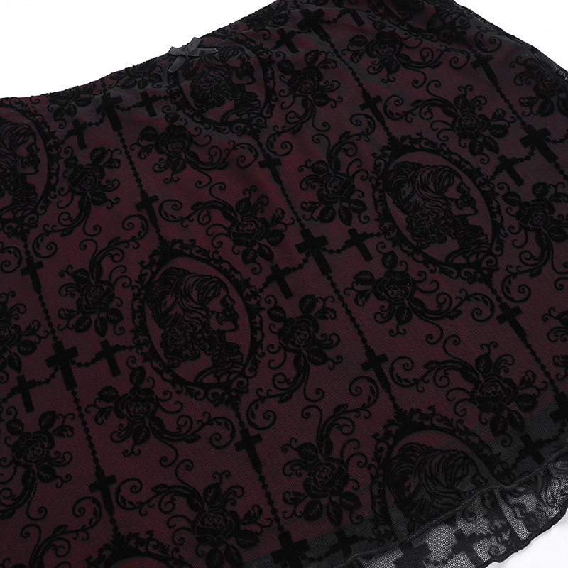 Private Celebrity Fitted Layered Above-Knee Polyester Print Skirt