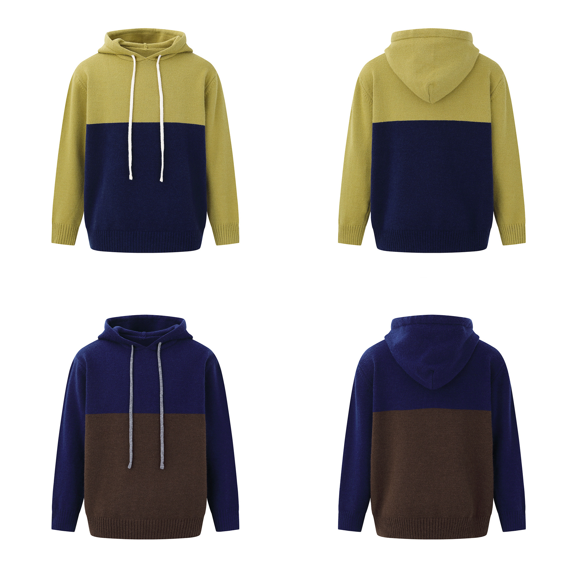 Breathable Contrast Panel Oversized Hood Sweater