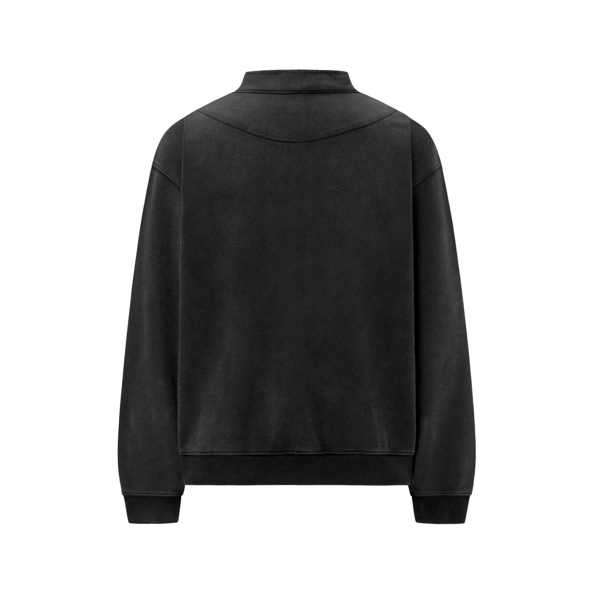 Oversized Faded Cotton Zip Hoodie